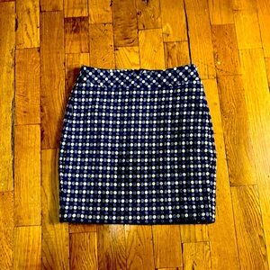 Talbots Blue and White Pencil Mini Skirt for Work